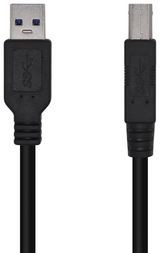 AISENS Cable USB 3.0 Impresora Tipo A/M-B/M. Negro. 3.0m