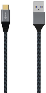 AISENS Cable USB 3.1 Gen2 Aluminio 10Gbps 3A. Tipo USB-C/M-A/M. Gris. 2.0M