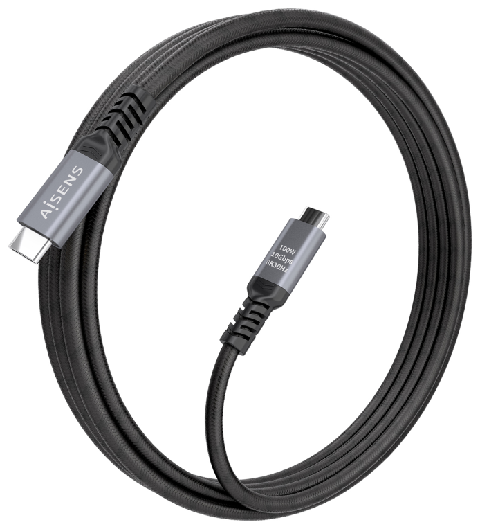 CABLE AISENS USB 3.2 GEN2 10GBPS 8K30HZ 5A 100W E-MARK C/M-C/M 4M - detalle