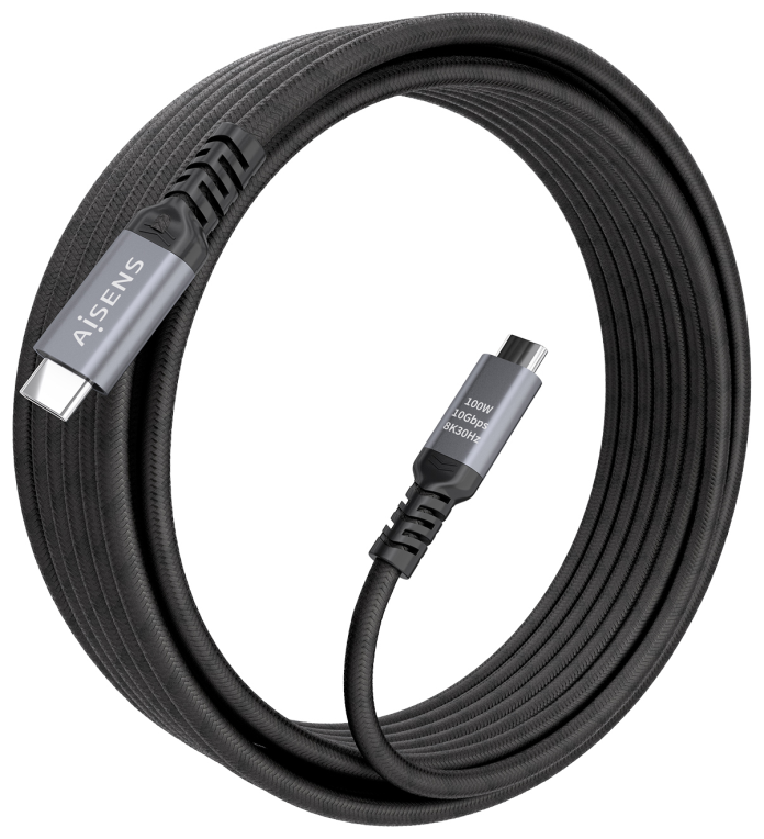 CABLE AISENS USB 3.2 GEN2 10GBPS 8K30HZ 5A 100W E-MARK C/M-C/M 5M - detalle