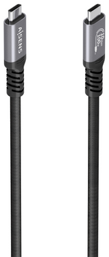 AISENS Cable USB 3.2 Gen2 Aluminio 10Gbps 8K@30Hz 5A 100W E-Mark. Tipo USB-C/M-USB-C/M. Negro. 5.0m