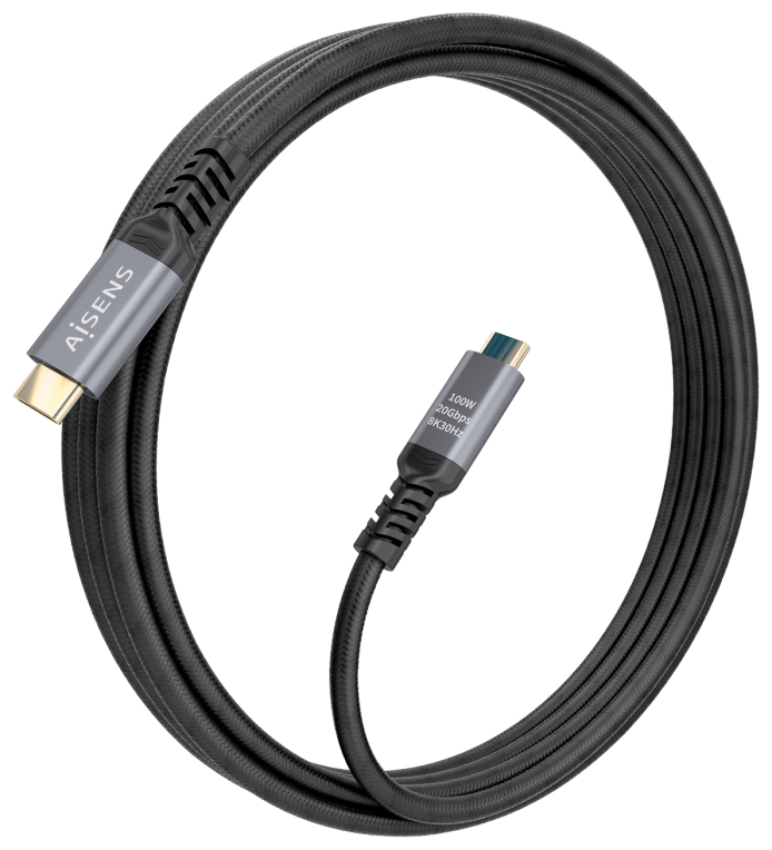 CABLE AISENS USB 3.2 GEN2x2 20GBPS 8K30HZ 5A 100W E-MARK C/M-C/M 3M - detalle