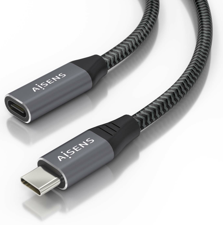 CABLE AISENS USB 3.2 GEN2X2 ALU 20GBPS 8K30 5A 100W USB-C M/H 2.0M