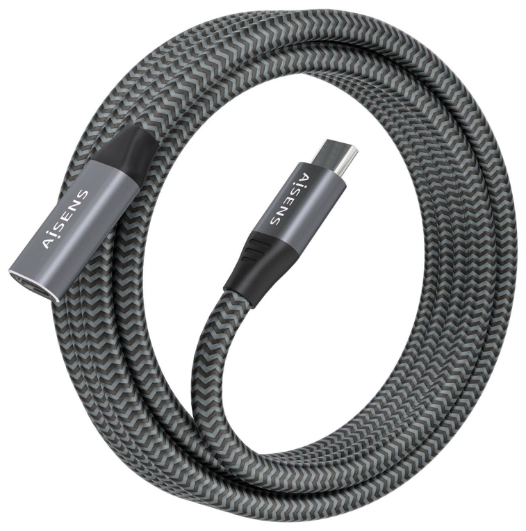 CABLE AISENS USB 3.2 GEN2X2 ALU 20GBPS 8K30 5A 100W USB-C M/H 2.0M - detalle