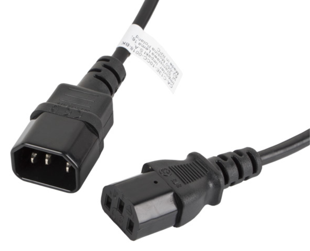 CABLE ALARGADOR LANBERG ALIMENTACION CPU IEC320 C13 H/IEC320 C14 M 1.8M