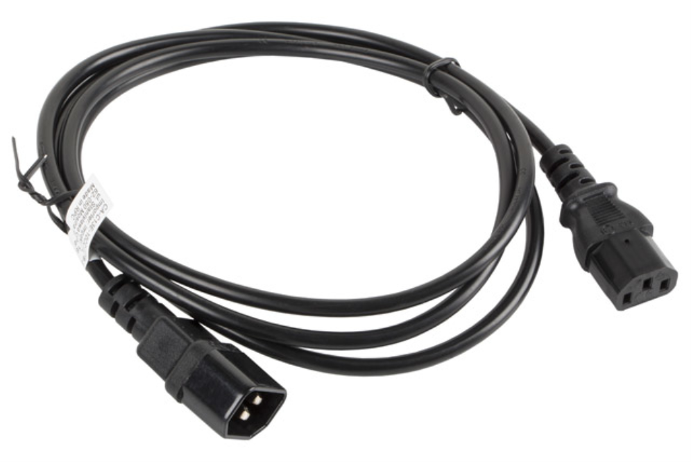 CABLE ALARGADOR LANBERG ALIMENTACION CPU IEC320 C13 H/IEC320 C14 M 1.8M - detalle