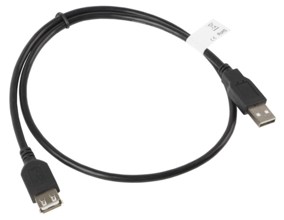 CABLE ALARGADOR LANBERG USB 2.0 MACHO HEMBRA 0.7M NEGRO - detalle
