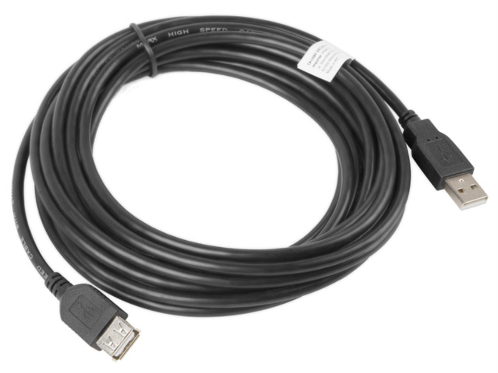 CABLE ALARGADOR LANBERG USB 2.0 MACHO HEMBRA 5M NEGRO - detalle