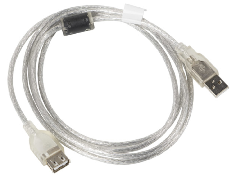 CABLE ALARGADOR LANBERGUSB 2.0 MACHO HEMBRA FERRITA 1.8M TRANSPARENTE - detalle