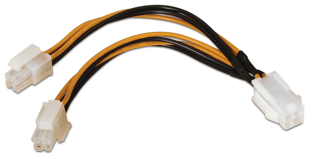 CABLE ALIMENTACION AISENS 4PIN H-4+4PIN M 15CM