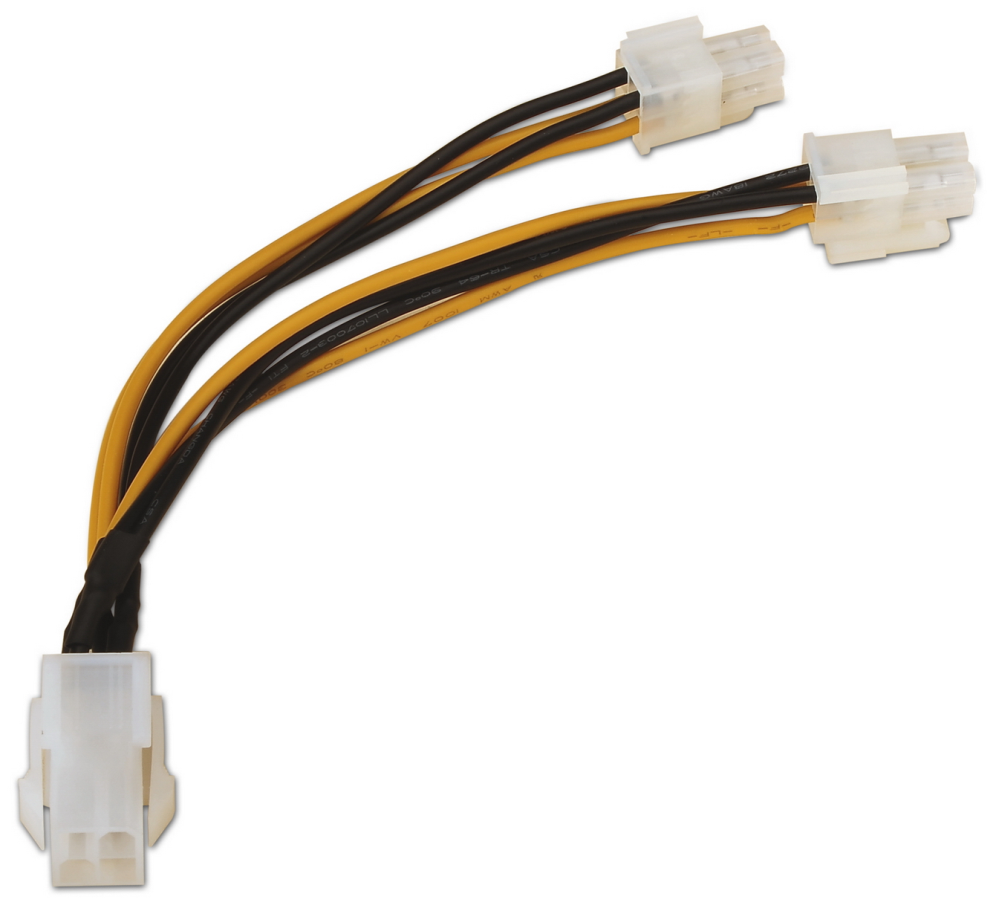 CABLE ALIMENTACION AISENS 4PIN H-4+4PIN M 15CM - detalle