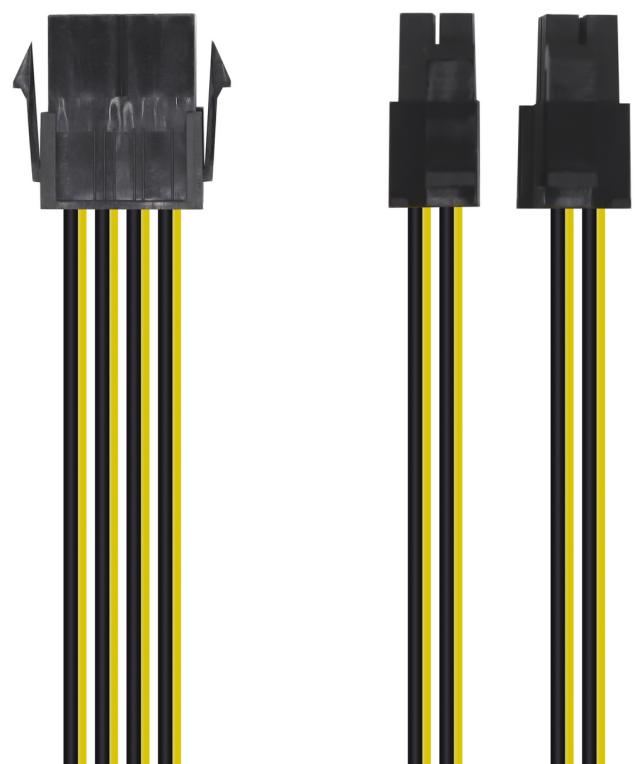 CABLE ALIMENTACION AISENS 8PIN H-4+4PIN M 30CM - detalle