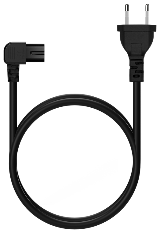 CABLE ALIMENTACION AISENS ACODADO FORMA 8 CEE7/16/M-C7/H 1,8mts - detalle