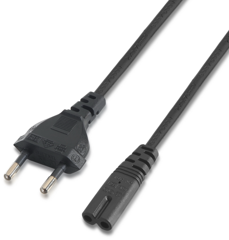 CABLE ALIMENTACION AISENS FORMA 8 CEE7 16 M-C7 H NEGRO 1.5M