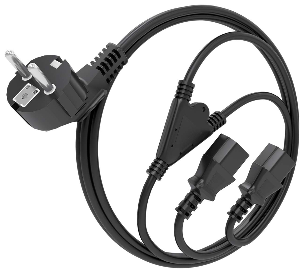 CABLE ALIMENTACION CPU AISENS CEE7/M-2XC13/H NEGRO 1,8mts - detalle