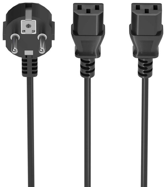 CABLE ALIMENTACION CPU AISENS CEE7/M-2XC13/H NEGRO 3mts