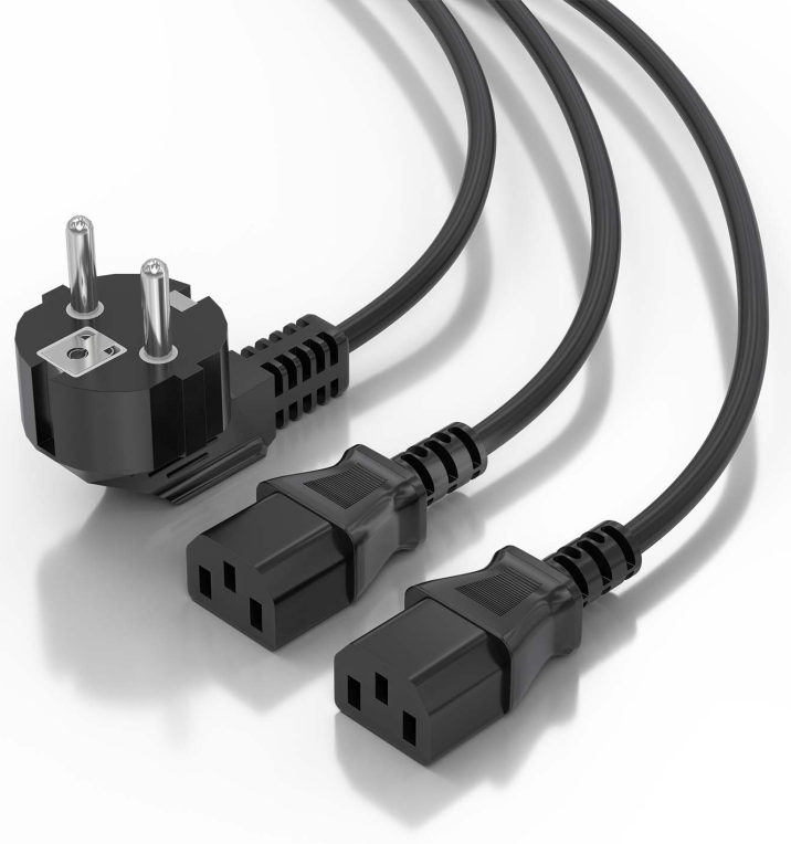 CABLE ALIMENTACION CPU AISENS CEE7/M-2XC13/H NEGRO 3mts - detalle