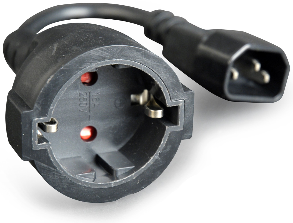 CABLE ALIMENTACION GEMBIRD ADAPTADOR C14 MACHO A SCHUKO HEMBRA - detalle