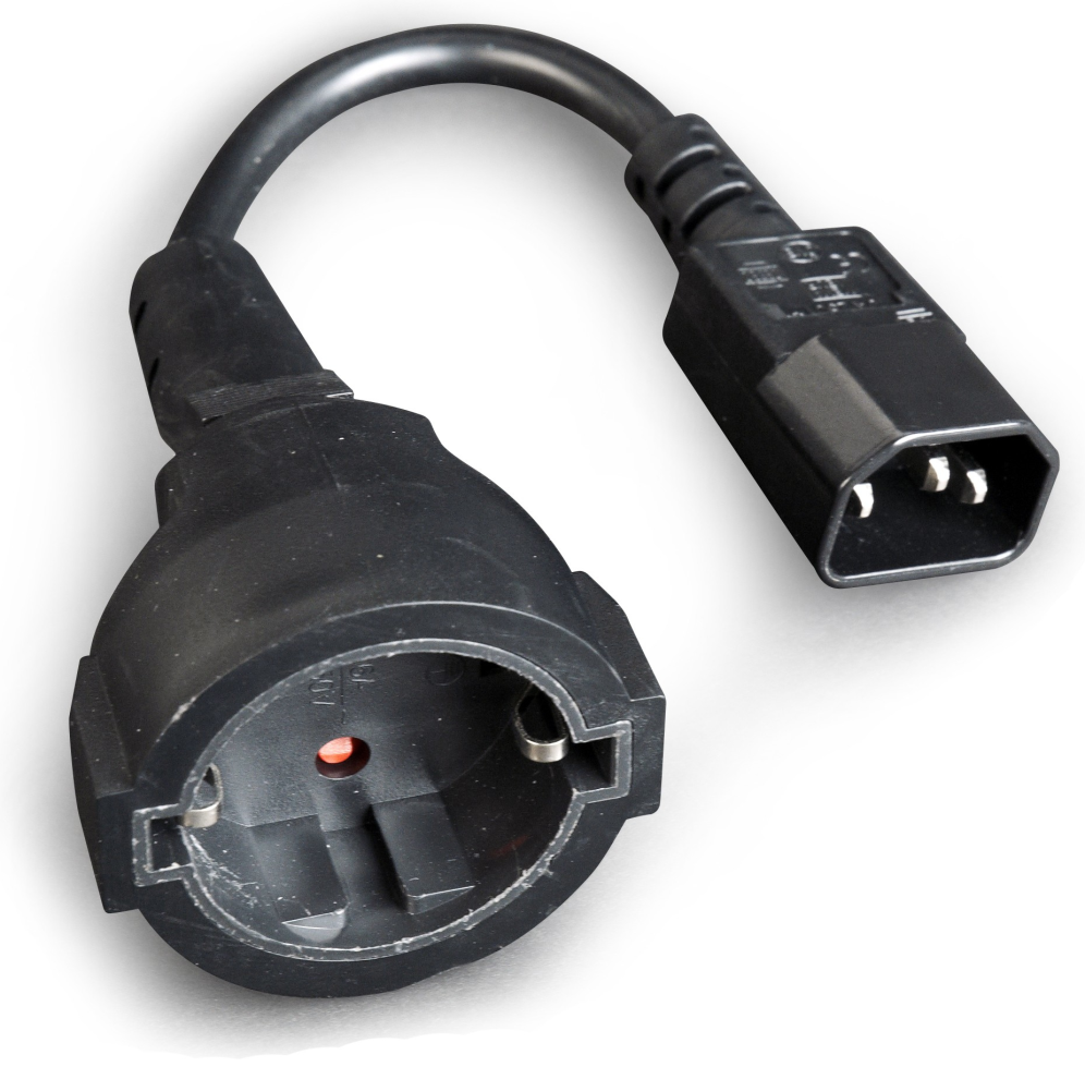 CABLE ALIMENTACION GEMBIRD ADAPTADOR C14 MACHO A SCHUKO HEMBRA - detalle