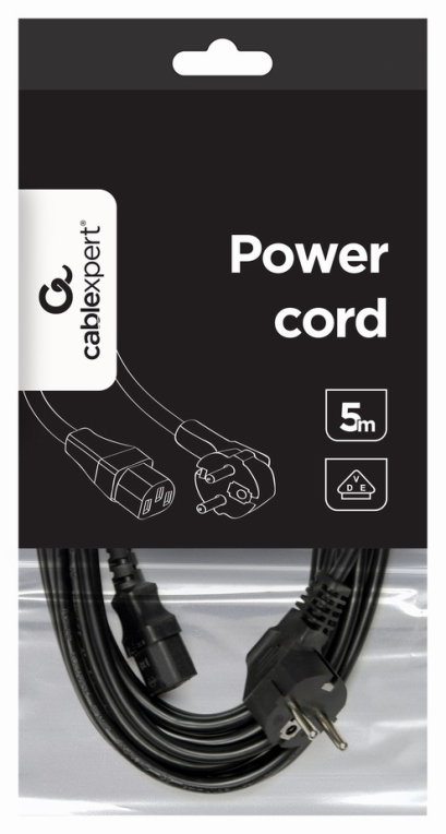 CABLE ALIMENTACION GEMBIRD SCHUKO A C13 5M - detalle