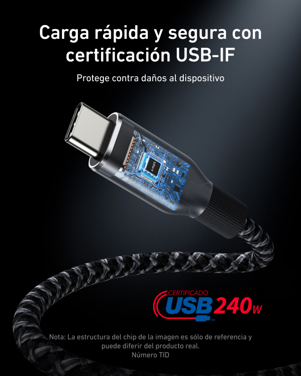 CABLE ANKER ANKER PRIME USB-C TO USB-C CABLE (3FT 240W UPCYCLED-BRAIDED) - detalle