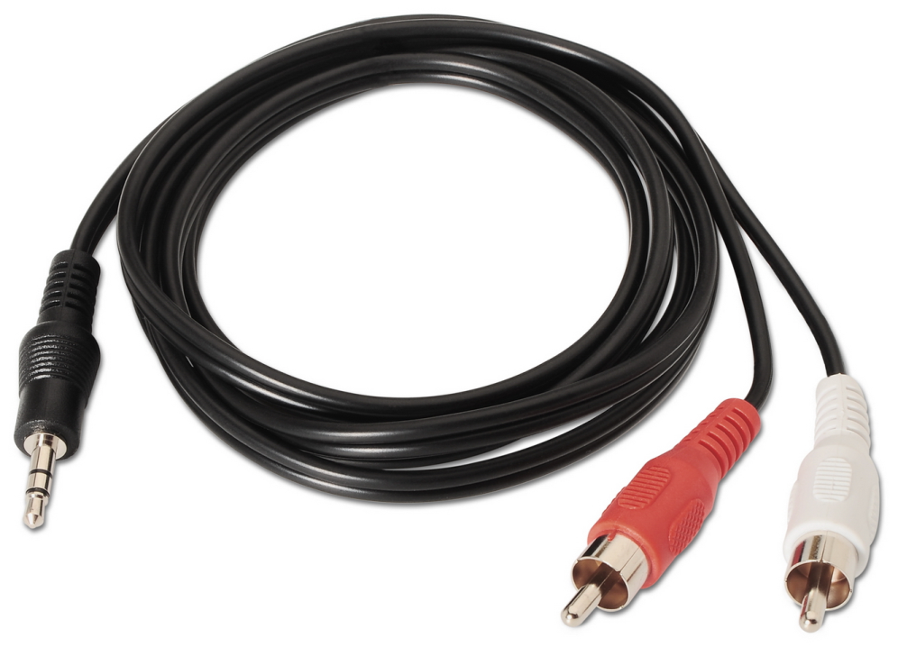CABLE AUDIO AISENS ESTEREO JACK 3.5 M-2XRCA M NEGRO 1.5M - detalle