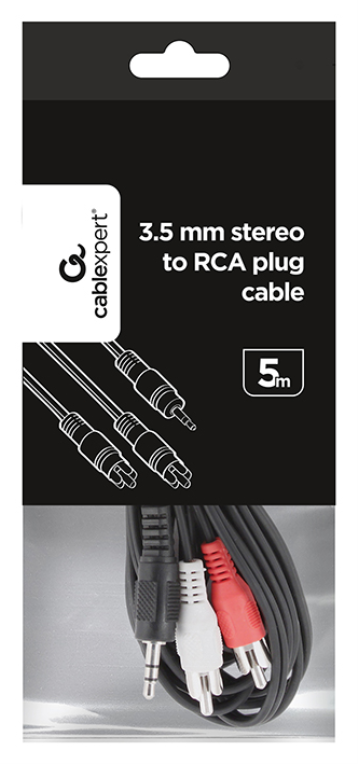 CABLE AUDIO GEMBIRD CONECTOR 3,5MM A RCA 5M - detalle