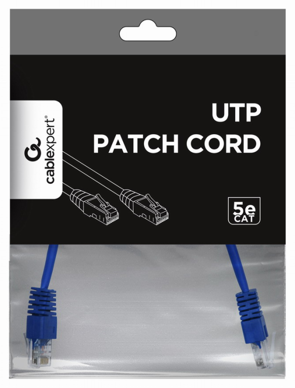 Cable CAT5E UTP moldeado 0,25m Azul - detalle