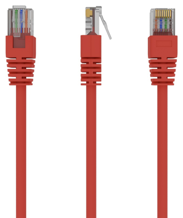 Cable CAT5E UTP moldeado 0,25m Rojo