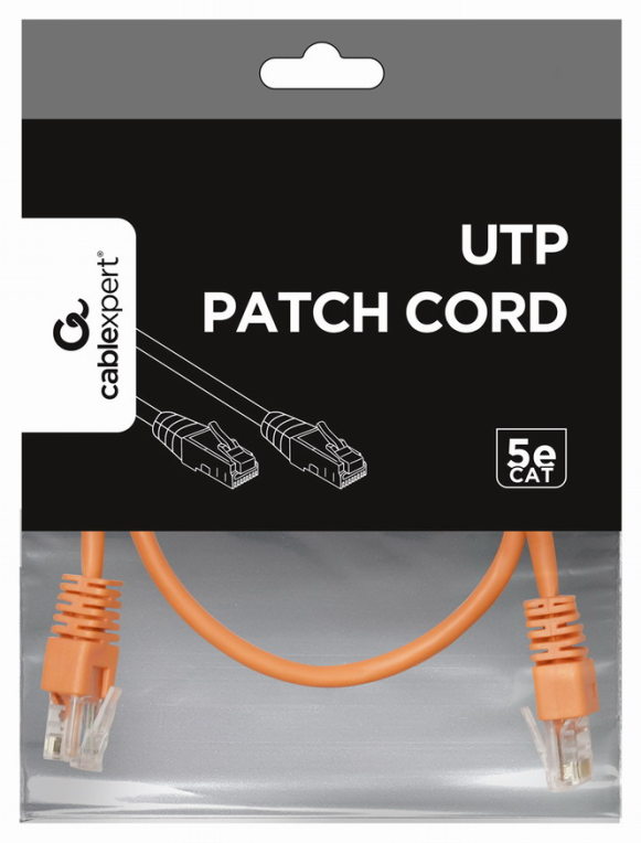 Cable CAT5E UTP moldeado 0,5m Naranja - detalle