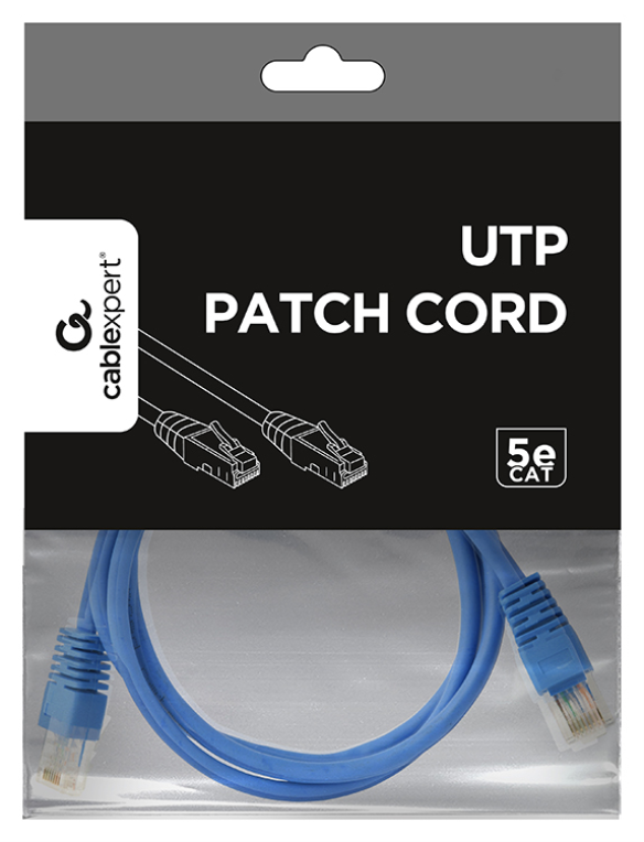 Cable CAT5E UTP moldeado 1m Azul - detalle