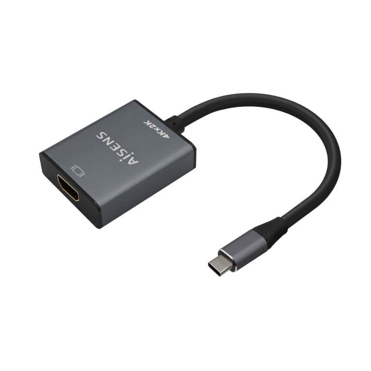 AISENS Conversor Alumini USB-C A HDMI 4K@30Hz. USB-C/M-HDMI/H. Gris. 15cm
