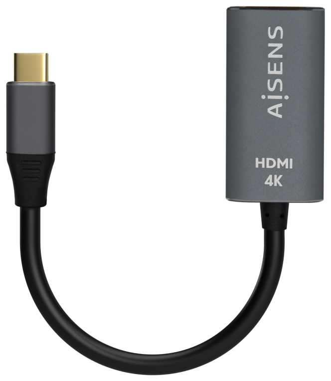 CABLE CONVERSOR AISENS ALUMINIO USB-C A HDMI 4K60HZ GRIS 15CM - detalle