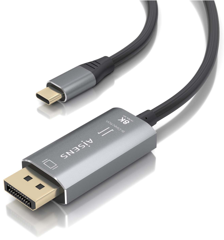 CABLE CONVERSOR AISENS BIDIRECCION USB-C A DISPLAYPORT 8K@60HZ 1.8M - detalle