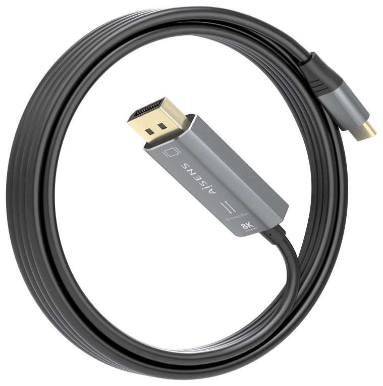 CABLE CONVERSOR AISENS BIDIRECCION USB-C A DISPLAYPORT 8K@60HZ 1.8M - detalle