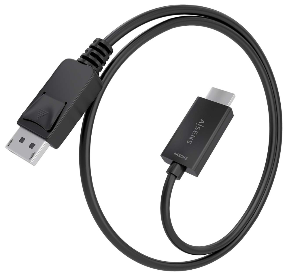 CABLE CONVERSOR AISENS DISPLAYPORT/M A HDMI/M 4K@60HZ NEGRO 1.0M - detalle