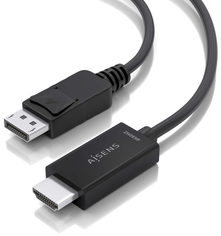 CABLE CONVERSOR AISENS DISPLAYPORT/M A HDMI/M 4K@60HZ NEGRO 2.0M - detalle