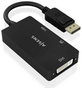CABLE CONVERSOR AISENS DISPLAYPORT V1.2 A VGA/DVI/HDMI 4K NEGRO 15CM