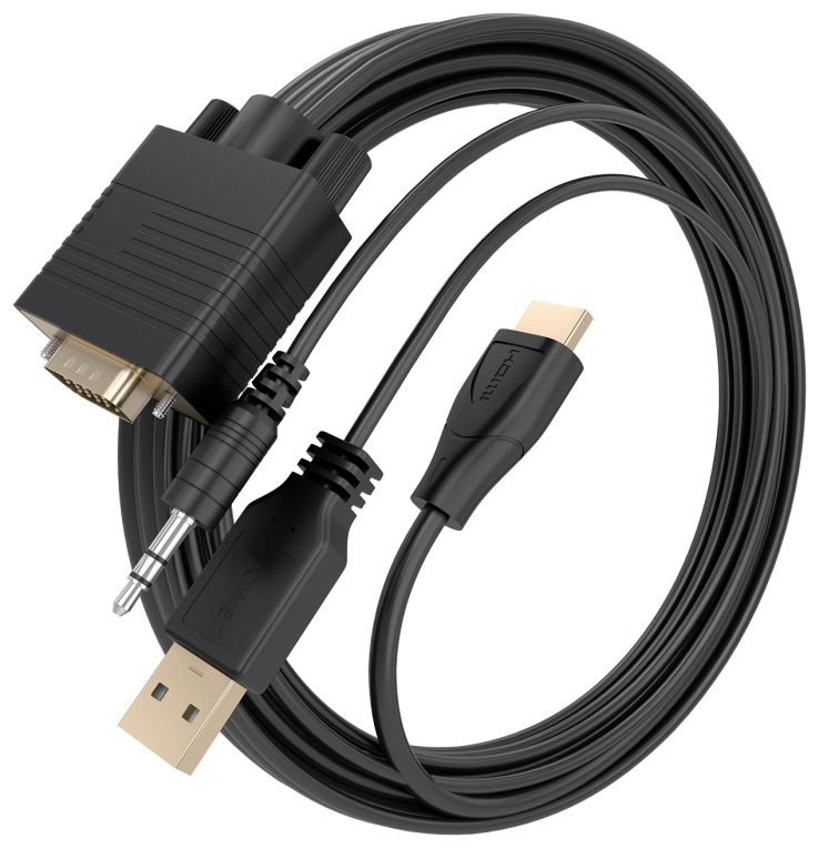 CABLE CONVERSOR AISENS HDMI A/M A SVGA/M+JACK 3.5/M+USB-A/M 1.5M - detalle