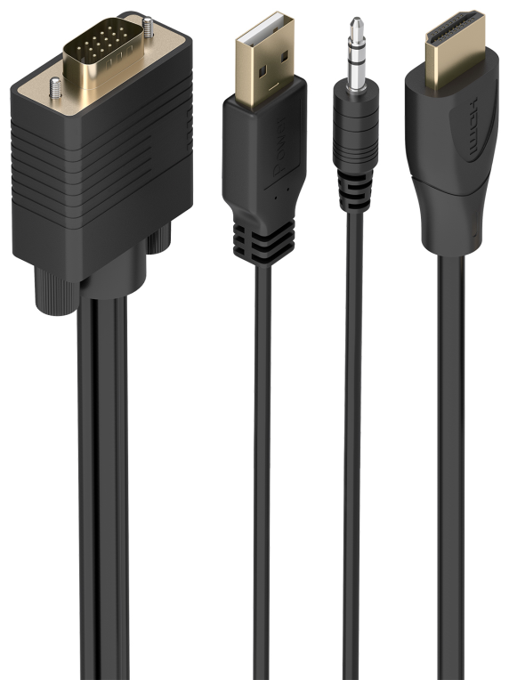 CABLE CONVERSOR AISENS HDMI A/M A SVGA/M+JACK 3.5/M+USB-A/M 1M