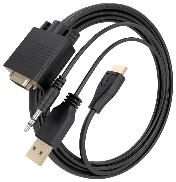 CABLE CONVERSOR AISENS HDMI A/M A SVGA/M+JACK 3.5/M+USB-A/M 1M - detalle