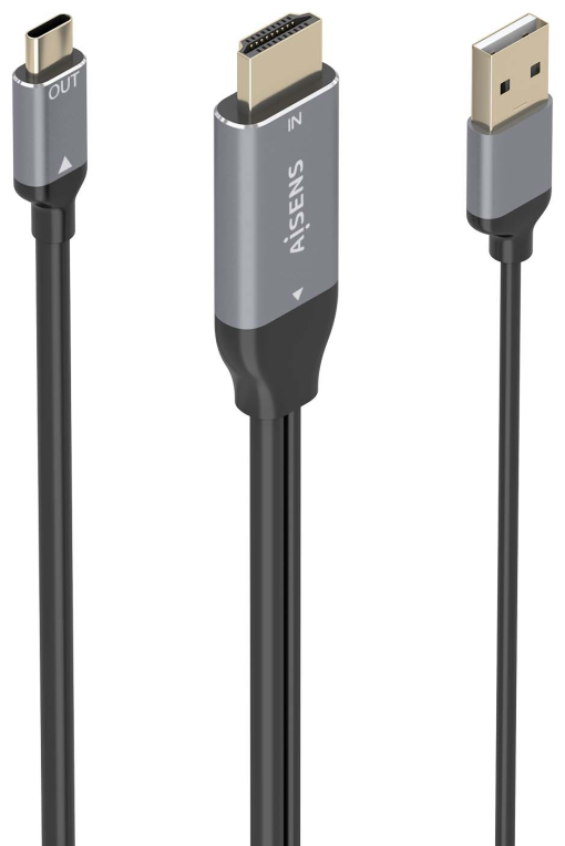 CABLE CONVERSOR AISENS HDMI V2.0 A USB-C 4K@60HZ 1.8M NEGRO