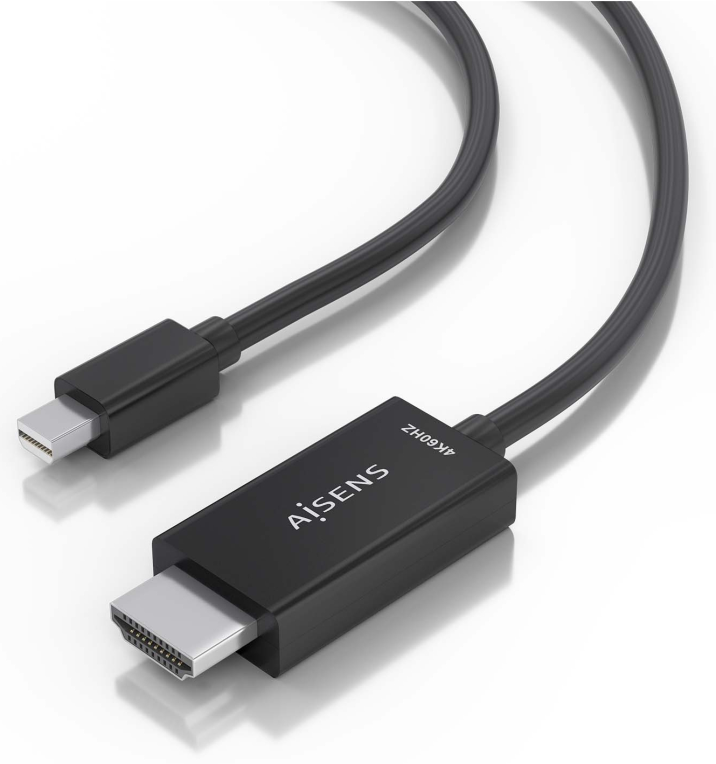 CABLE CONVERSOR AISENS MINI DP/M A HDMI/M 4K@60HZ NEGRO 1.0M - detalle