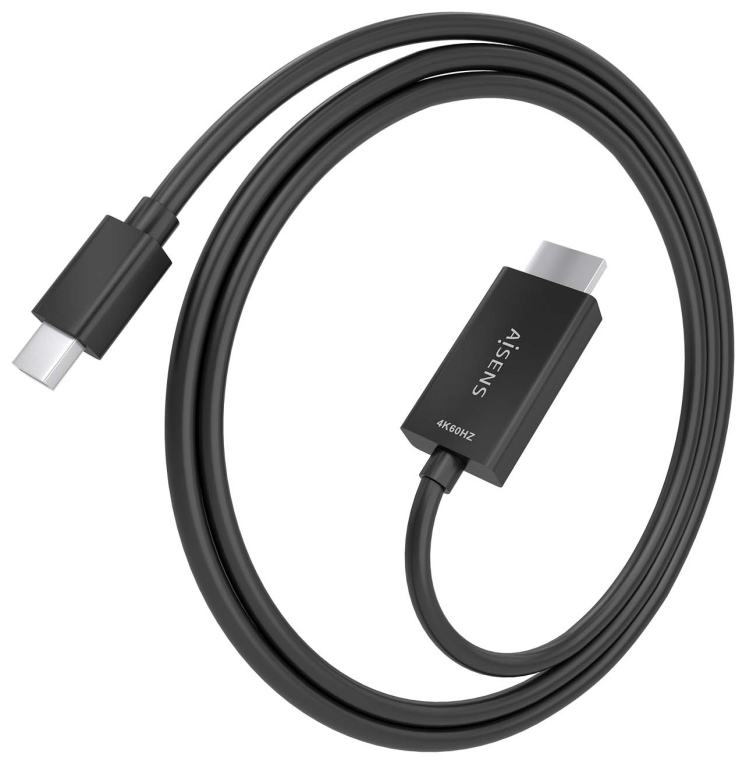 CABLE CONVERSOR AISENS MINI DP/M A HDMI/M 4K@60HZ NEGRO 1.5M - detalle