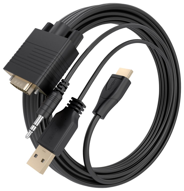 CABLE CONVERSOR AISENS SVGA/M+JACK 3.5/M+USB-A/M A HDMI A/M 2M - detalle