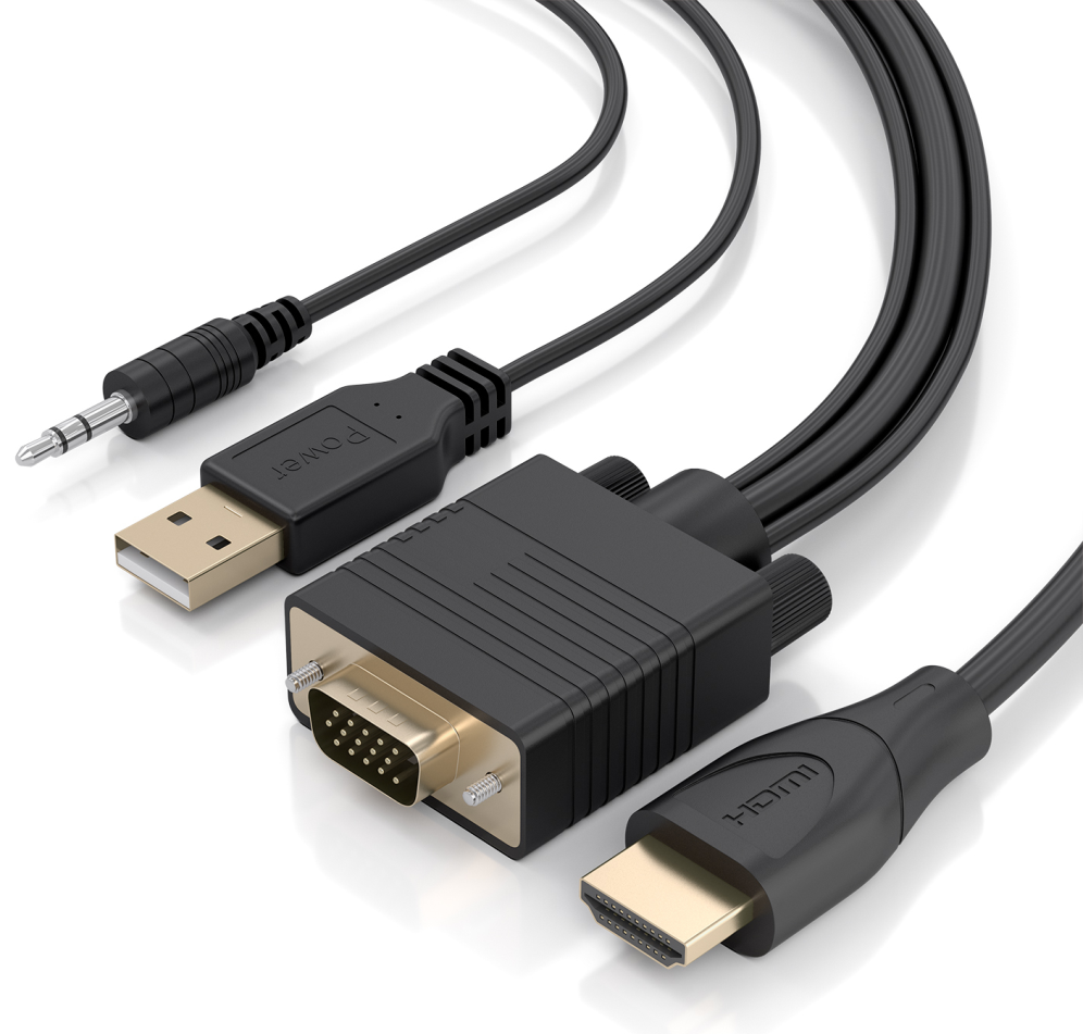 CABLE CONVERSOR AISENS SVGA/M+JACK 3.5/M+USB-A/M A HDMI A/M 2M - detalle