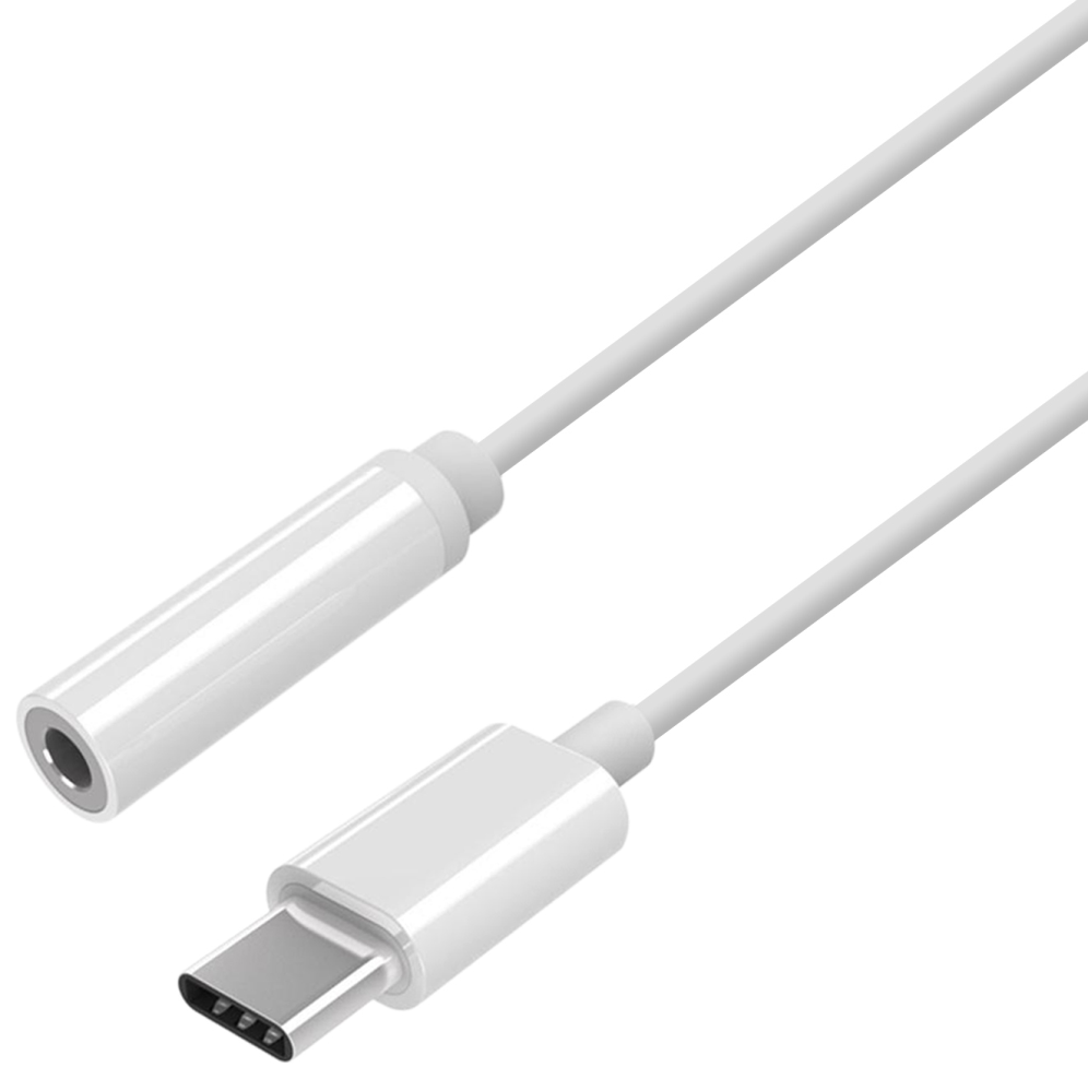 AISENS Conversor USB-C a audio estilo Apple. USB-C/M-Jack 3.5/H. Blanco. 15 cm