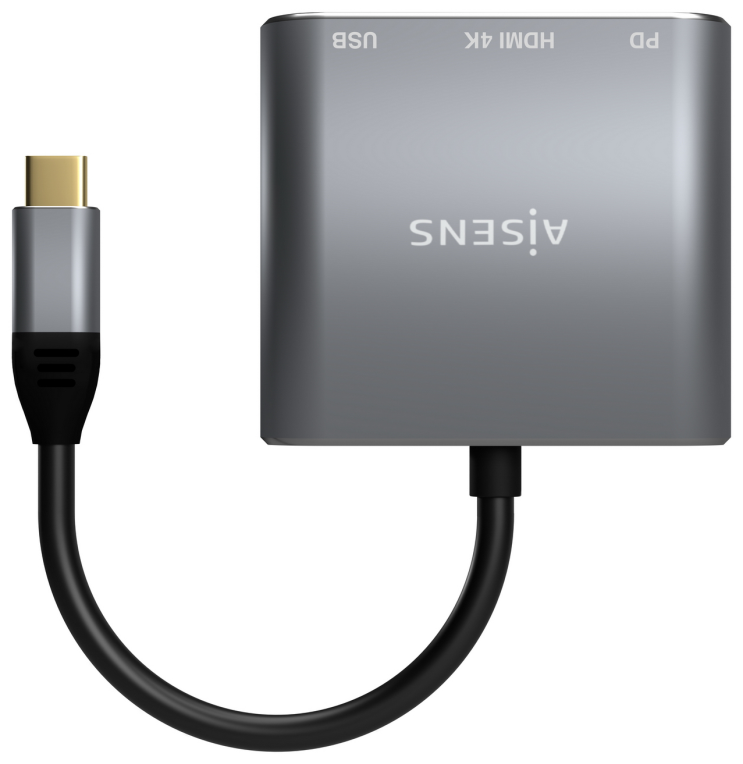 CABLE CONVERSOR AISENS USB-C A HDMI/USB-C PD/USB 3.0 TIPO-A GRIS 15CM - detalle