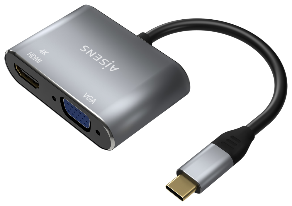 CABLE CONVERSOR AISENS USB-C A VGA/HDMI 4K GRIS 15CM
