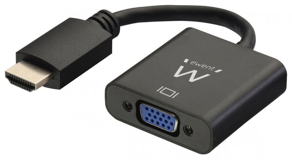 CABLE CONVERTIDOR EWENT HDMI MACHO - VGA HEMBRA CON AUDIO 0,15 METROS